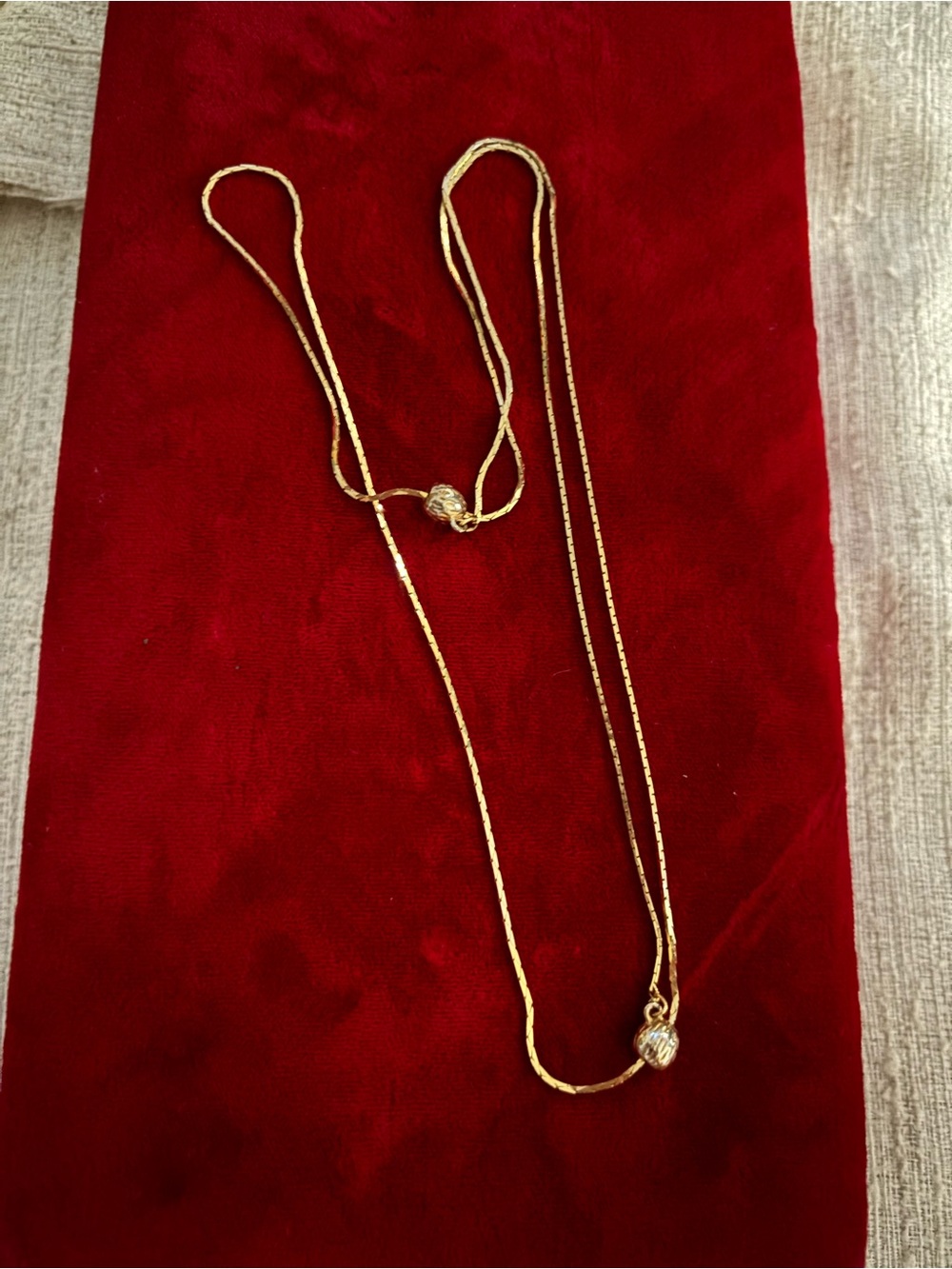 Vintage gold fill adjustable necklace slider